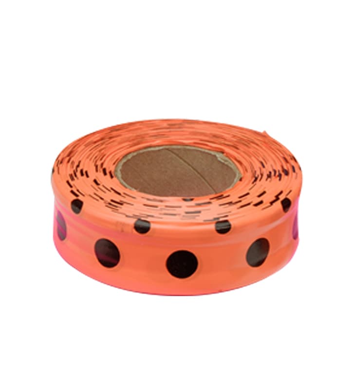 4 SEASONS TAPE, ORANGE AND BLACK DOTS - 1" X 150'