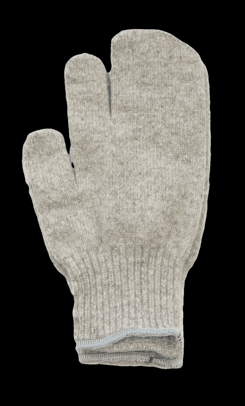 THREE FINGERS MITTENS GRAY WOOL