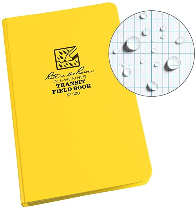 CARNET D'ARPENTAGE HYDROFUGE MODÈLE TRANSIT 4,75 X 7,5 PO