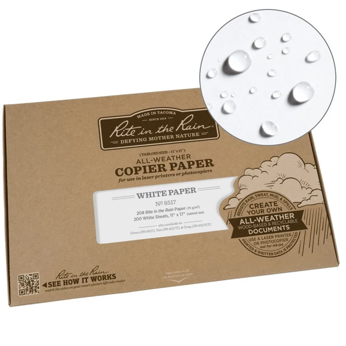 PAPIER HYDROFUGE 11 X 17 PO - 200 FEUILLES