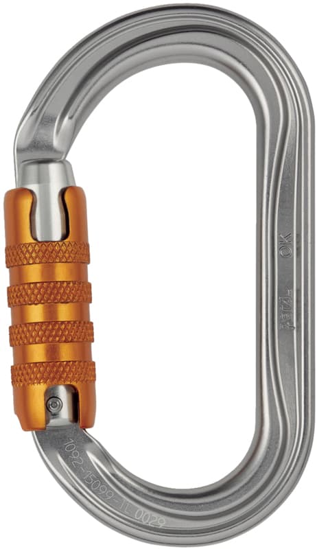 OK LIGHTWEIGHT OVAL CARABINER BY PETZL™, TRIACT-LOCK